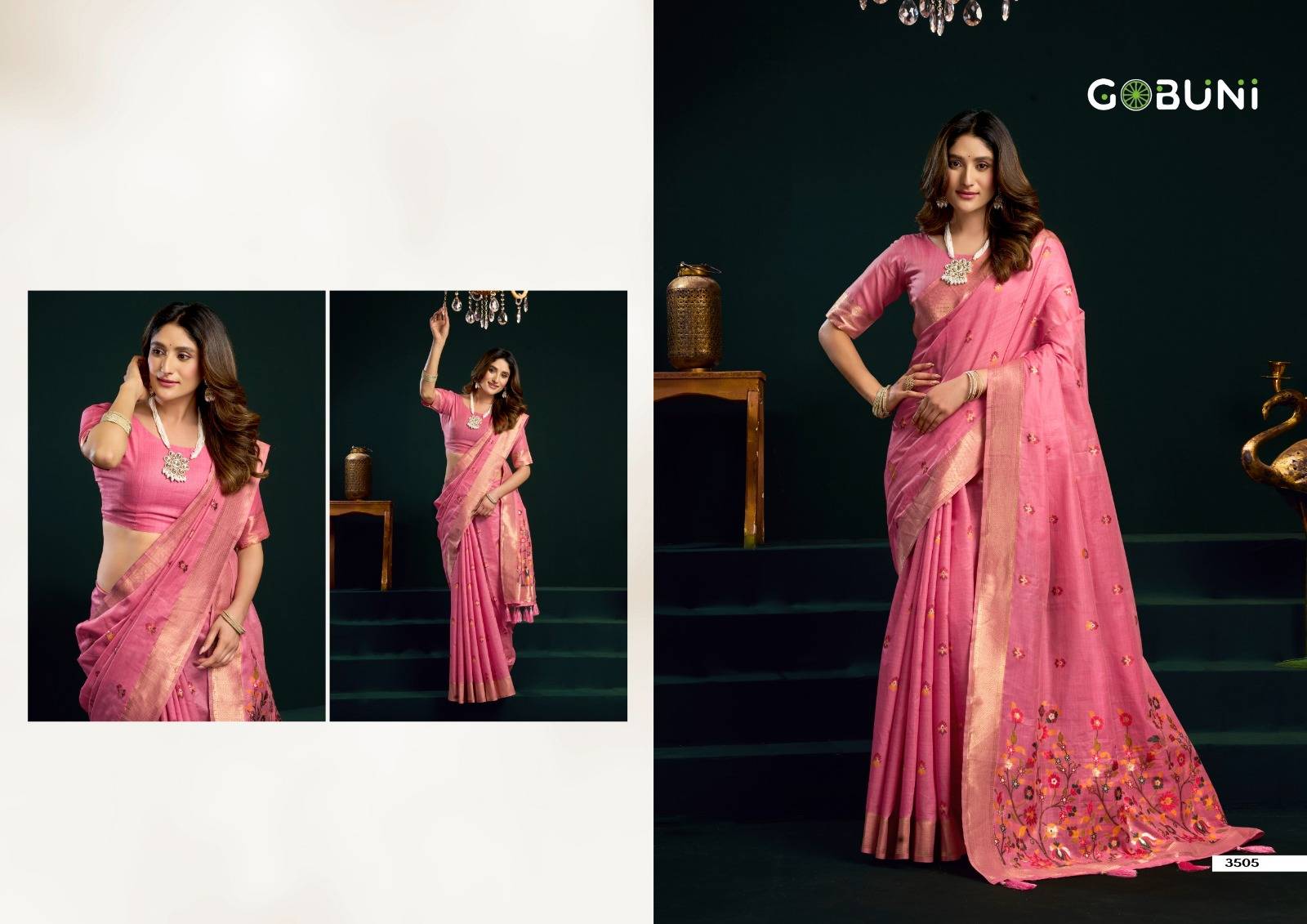 SIYA BY GOBUNI 3501 To 3506 Series Indian Traditional Wear Collection Beautiful Stylish Fancy Colorful Occasional Wear Cotton Sarees At Wholesale Price